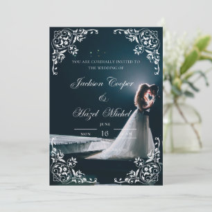 Elegante und romantische Hochzeitseinladung Einladung