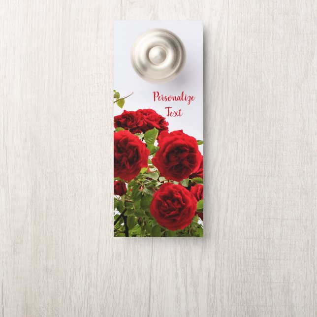 Elegante und romantische Rote Rose Bouquet Hochzei Türanhänger (Auf Knauf)