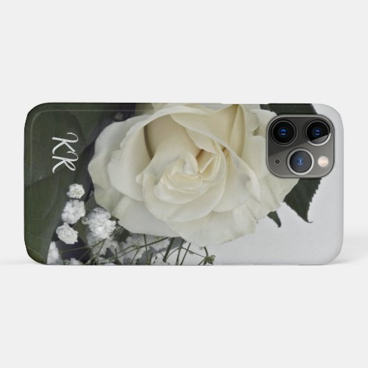 Elegante und romantische Weißrosen Personalisiert Case-Mate iPhone Hülle (Rückseite (Horizontal))