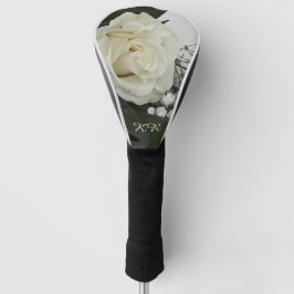 Elegante und romantische Weißrosen Personalisiert Golf Headcover