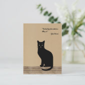 Elegante und ruhige sitzende schwarze Katze Postkarte (Stehend Vorderseite)