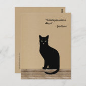 Elegante und ruhige sitzende schwarze Katze Postkarte (Vorne/Hinten)