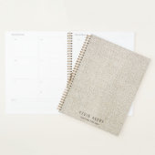 Elegante und rustikale Beige Linen Texture Planer (Anzeige)