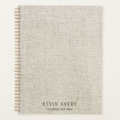 Elegante und rustikale Beige Linen Texture Planer (Vorderseite)