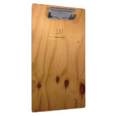 elegante und rustikale Holztextur personalisiert Klemmbrett (Rechts)