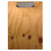 elegante und rustikale Holztextur personalisiert Klemmbrett (Vorderseite)