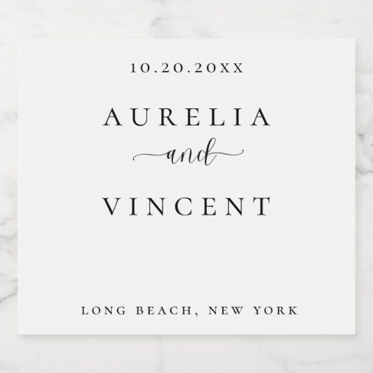 Elegante und sanfte Hochzeit Weinkarte Bierflaschenetikett (Einzelnes Label)