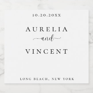 Elegante und sanfte Hochzeit Weinkarte Bierflaschenetikett