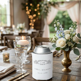 Elegante und schicke Hochzeit mit botanischem Wapp Dosenkühler