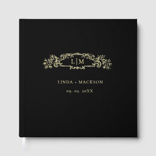 Elegante und schicke Hochzeit mit botanischem Wapp Gästebuch (Vorderseite)