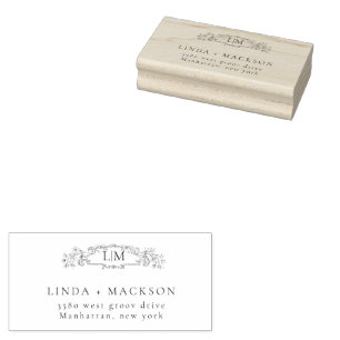 Elegante und schicke Hochzeit mit botanischem Wapp Gummistempel