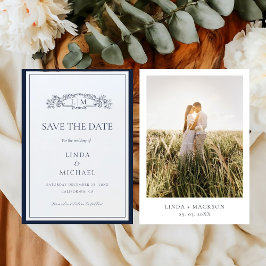 Elegante und schicke Hochzeit mit botanischem Wapp Save The Date