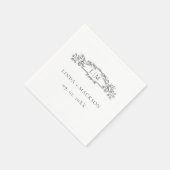 Elegante und schicke Hochzeit mit botanischem Wapp Serviette (Ecke)