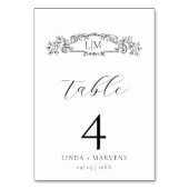 Elegante und schicke Hochzeit mit botanischem Wapp Tischnummer (Rückseite)