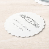 Elegante und schicke Hochzeit mit botanischem Wapp Untersetzer (angewinkelt)