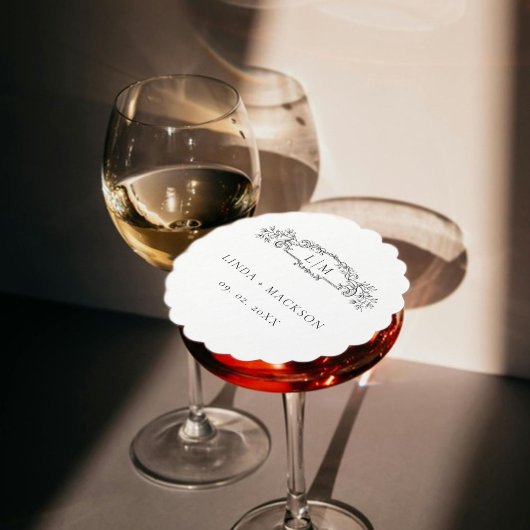 Elegante und schicke Hochzeit mit botanischem Wapp Untersetzer