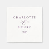 Elegante und schicke Hochzeit Serviette (Vorderseite)