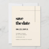 Elegante und schicke, minimalistische Creme Save t Save The Date (Vorderseite)