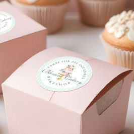 Elegante und schicke Minze Wasserfarben Blumenkuch Runder Aufkleber