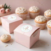 Elegante und schicke Minze Wasserfarben Blumenkuch Runder Aufkleber