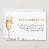 Elegante und schicke Perlen aus Gold und Prosecco Einladung (Vorderseite)