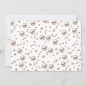 Elegante und schicke Perlen aus Gold und Prosecco Einladung (Rückseite)