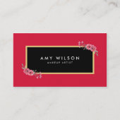 Elegante und schicke rosa Blumengestalterin Visitenkarte (Vorderseite)