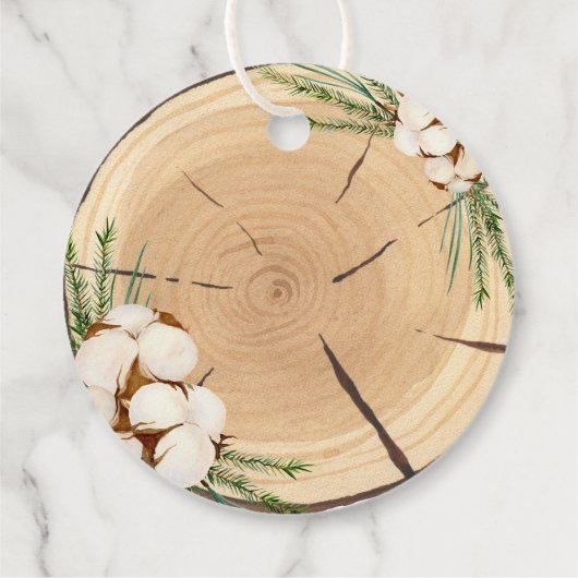 Elegante und schicke rustikale Hochzeitsholz Viele Geschenkanhänger (Rückseite)