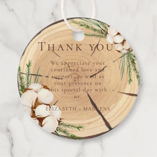 Elegante und schicke rustikale Hochzeitsholz Viele Geschenkanhänger (Vorderseite)