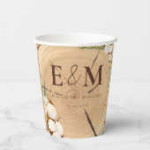 Elegante und schicke rustikale Hochzeitsholz Viele Pappbecher (Rückseite)