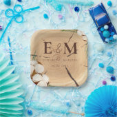 Elegante und schicke rustikale Hochzeitsholz Viele Pappteller (Party)