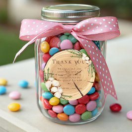 Elegante und schicke rustikale Hochzeitsholz Viele Runder Aufkleber