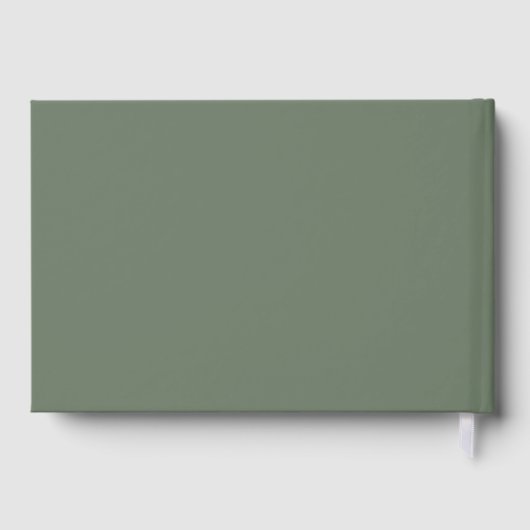 Elegante und schicke Szene Grüne Hochzeit Datum Gästebuch (Rückseite)