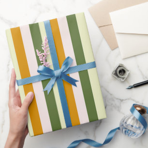 Elegante und schicke, warme, rosa und goldene Stre Geschenkpapier