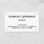 Elegante und Schlichte Anwaltskarte Visitenkarte (Vorderseite)