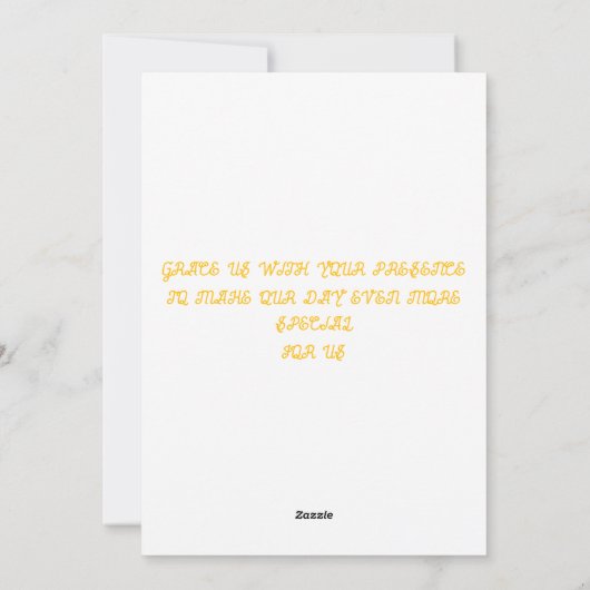 Elegante und schöne Einladung zur Hochzeit (Rückseite)