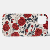 Elegante und schöne Rote Rose Blumenmuster Art Case-Mate iPhone Hülle (Rückseite (Horizontal))