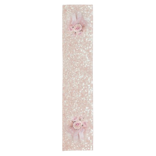 Elegante und stilvolle Moderne, Glitterie, Rose Kurzer Tischläufer (Vorderseite)