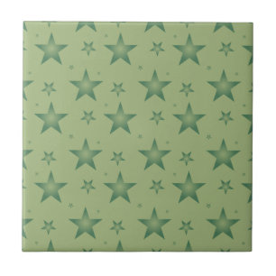 Elegante und stilvolle Olive Stars auf dem Sage Gr Fliese