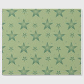 Elegante und stilvolle Olive Stars auf dem Sage Gr Geschenkpapier (Flach)