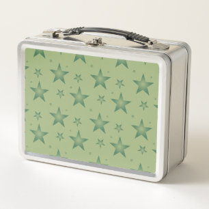 Elegante und stilvolle Olive Stars auf dem Sage Gr Metall Brotdose