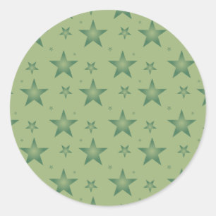 Elegante und stilvolle Olive Stars auf dem Sage Gr Runder Aufkleber