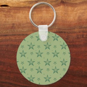 Elegante und stilvolle Olive Stars auf dem Sage Gr Schlüsselanhänger