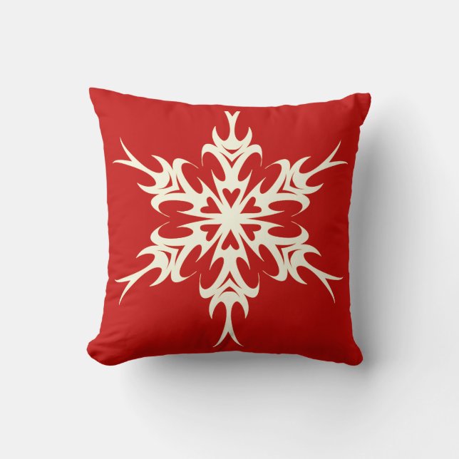 Elegante und stilvolle Snowflake Weihnachten Kissen (Vorderseite)