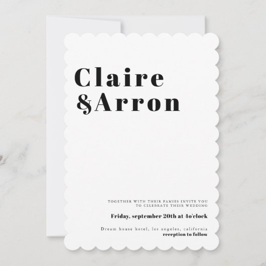 Elegante und trendige Einladung zur Hochzeit (Vorderseite)