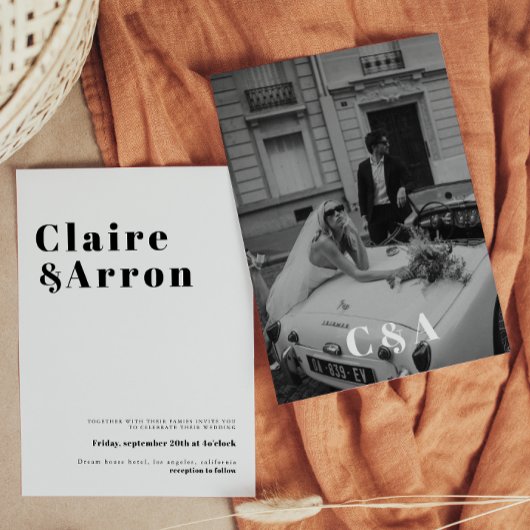 Elegante und trendige Einladung zur Hochzeit