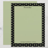 Elegante und trendige grüne und schwarze Sterne pe (Vorne/Hinten)