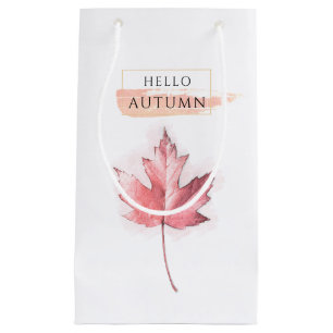 Elegante und trendige Herbstblattzeichnung Kleine Geschenktüte