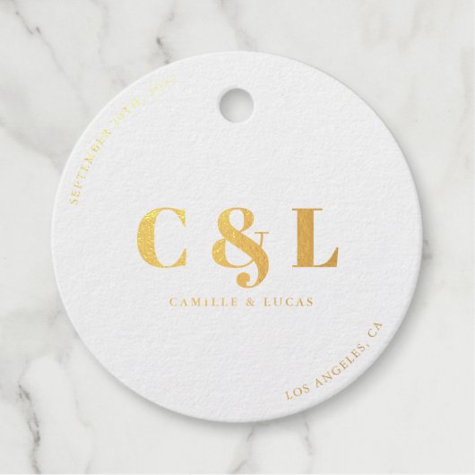 Elegante und trendige Hochzeit Geschenkanhänger (Vorderseite)