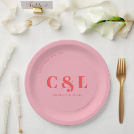 Elegante und trendige Hochzeit Pappteller